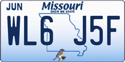 MO license plate WL6J5F