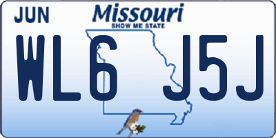 MO license plate WL6J5J