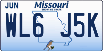 MO license plate WL6J5K