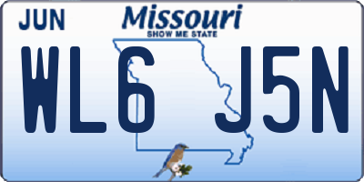 MO license plate WL6J5N