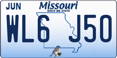 MO license plate WL6J5O