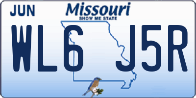 MO license plate WL6J5R