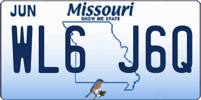 MO license plate WL6J6Q