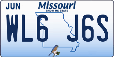 MO license plate WL6J6S