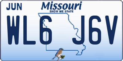 MO license plate WL6J6V