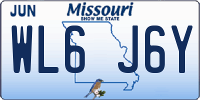 MO license plate WL6J6Y