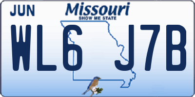 MO license plate WL6J7B