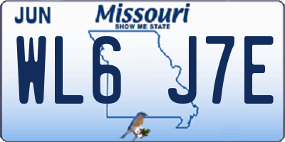 MO license plate WL6J7E