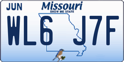 MO license plate WL6J7F