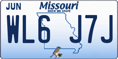 MO license plate WL6J7J