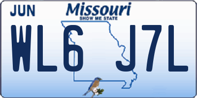 MO license plate WL6J7L