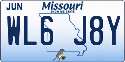 MO license plate WL6J8Y