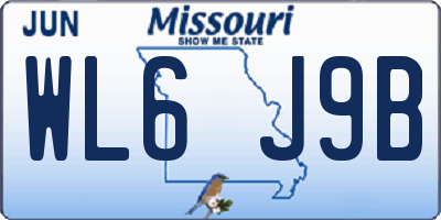 MO license plate WL6J9B