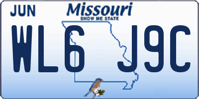 MO license plate WL6J9C