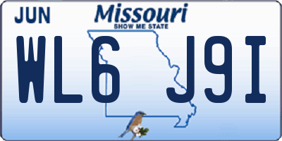 MO license plate WL6J9I