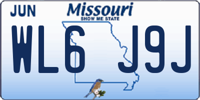 MO license plate WL6J9J