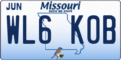 MO license plate WL6K0B