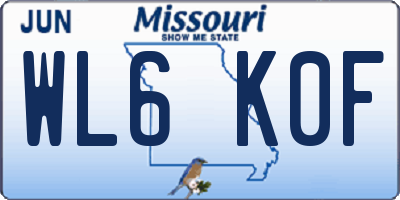 MO license plate WL6K0F