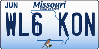 MO license plate WL6K0N