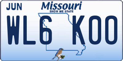 MO license plate WL6K0O