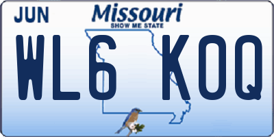 MO license plate WL6K0Q