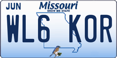 MO license plate WL6K0R