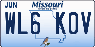MO license plate WL6K0V