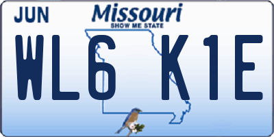 MO license plate WL6K1E