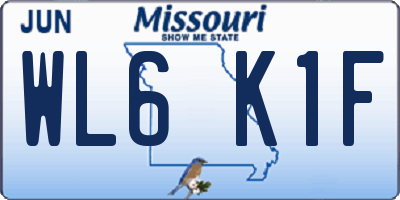 MO license plate WL6K1F