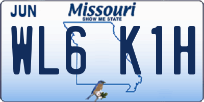 MO license plate WL6K1H