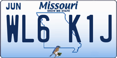 MO license plate WL6K1J