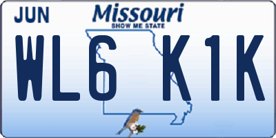 MO license plate WL6K1K