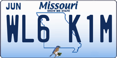 MO license plate WL6K1M