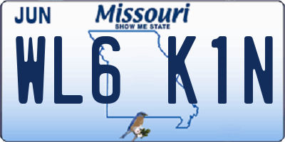 MO license plate WL6K1N