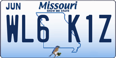 MO license plate WL6K1Z