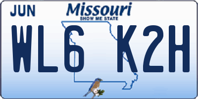 MO license plate WL6K2H