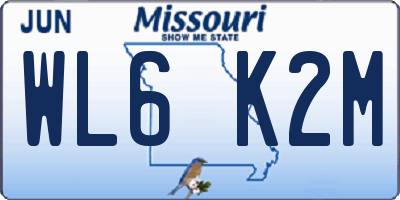 MO license plate WL6K2M