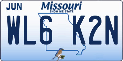 MO license plate WL6K2N