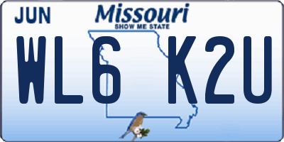MO license plate WL6K2U