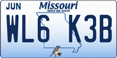 MO license plate WL6K3B
