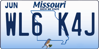 MO license plate WL6K4J