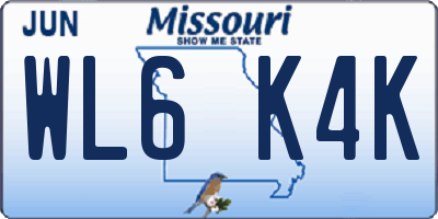 MO license plate WL6K4K