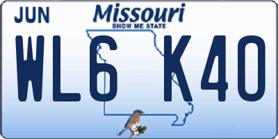MO license plate WL6K4O