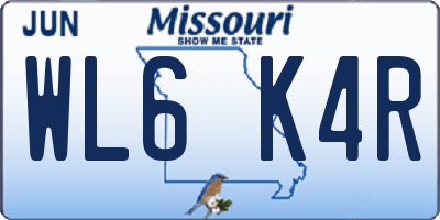 MO license plate WL6K4R