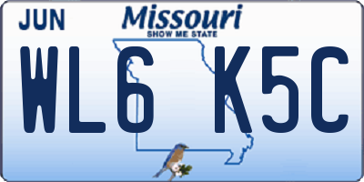 MO license plate WL6K5C