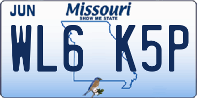 MO license plate WL6K5P