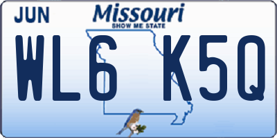 MO license plate WL6K5Q