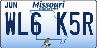 MO license plate WL6K5R