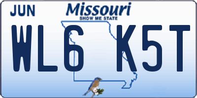 MO license plate WL6K5T