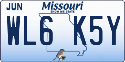 MO license plate WL6K5Y
